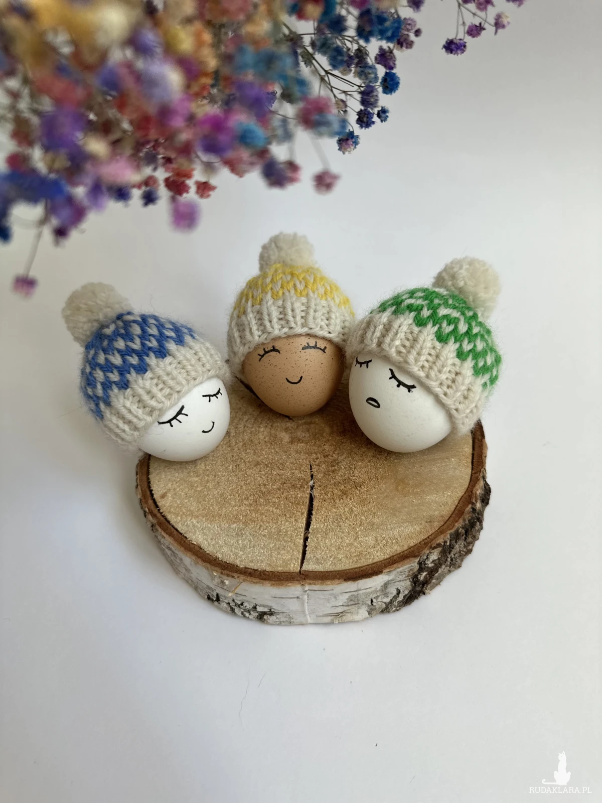 Czapeczki na jajka wielkanocne - zestaw 3 szt.